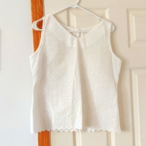 Eyelet Embroidered Top - White